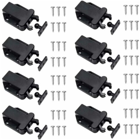 Lntyq 8 Pièces Loquets à Libération Tactile, Loqueteau Pousse Lache Loquets de Porte Non Magnétiques pour Placard Meubles Porte (1/5)