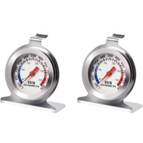 Lntyq Lot de 2 thermomètres de four en acier inoxydable pour four à gaz, accessoires de four à pizza, thermomètres de four