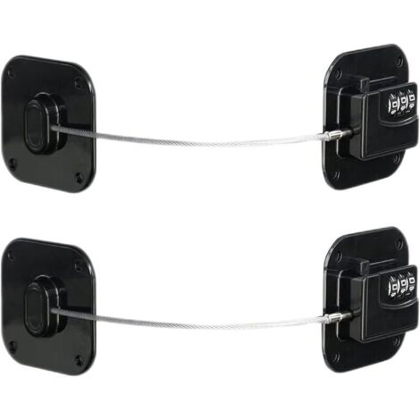 Lntyq 2 pièces - Noir - serrure de réfrigérateur - armoires de verrouillage enfant - fenêtres et réfrigérateurs - serrure de tiroir - serrure bébé - serrures enfants - maison - mini serrure de réfrigé