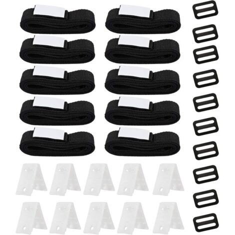 Lntyq Kit de Fixation pour Bâche Solaire de Piscine, Kit de Sangles de Couverture Solaire pour Piscine Universelles - Comprend 10 Sangles de Bobine et 10 Boucles (10 Ensembles)