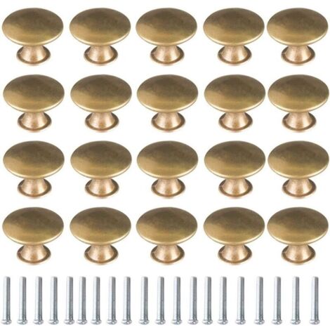 Lntyq 20 PCS Boutons en Laiton Vintage Poignées de Meubles Poignées de Porte de Tiroir Poignées de Meubles Poignées de Meubles Vintage Tiroir Armoire Armoire Poignées de Meubles de Cuisine,332.1cm (1/5)