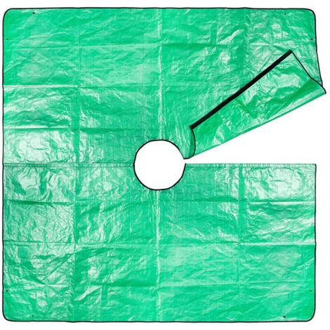 Lntyq Bâche d'aménagement paysager pour tailler avec trou de 30 cm, bâche d'élagage pour arbres de jardin, bâche d'élagage de 200 x 200 cm, quatre coins avec boucles d'angle pour une fixation facile (1/5)