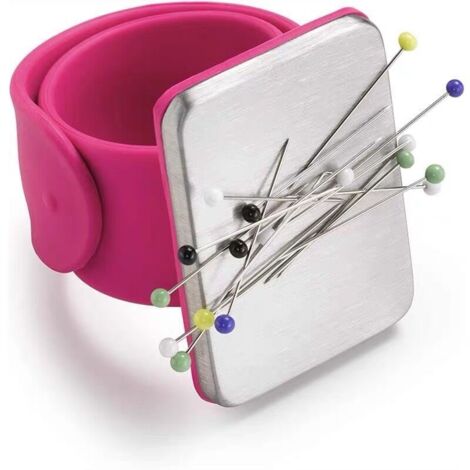 Lntyq Magnetic wrist strap,Porte Epingle Magnetique Couture,bracelet à broches magnétiques,Coussin magnétique à épingles à Coudre,Porte-épingles magnétique avec bracelet pour bricolage couture de brod