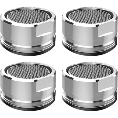 Lntyq 4 pièces Mousseur Robinet, Economiseur d'eau pour Robinet avec Filtre en Acier Inoxydable et ABS et Joints, M24 Aérateur de robinet pour Robinet Lavabo de Salle de Bain et Cuisine