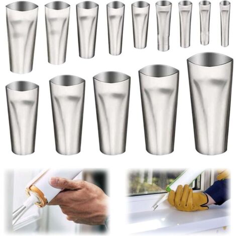 Lntyq 14 Pcs Calfeutrage Buse Applicateur, Embout Cartouche Silicone, Embout Silicone, Buse D'étanchéité en Acier Inoxydable Kit, Buse pour Silicone, Embouts de Cartouche pour Cuisine Salle de Bains (1/5)
