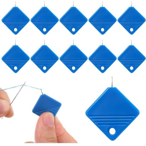Lntyq Lot de 10 enfile-aiguilles pour coudre à la main, enfile-aiguille en plastique pour aiguilles à coudre à la main, pour la couture, le point de croix, le bricolage, la couture, le bricolage