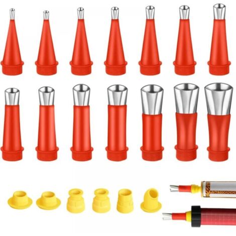 Lntyq Acier Inoxydable Calfeutrage Buse Applicateur, 20PCS d'outils de Buse en Caoutchouc Intégré Universel, Buse de Pistolet à Calfeutrer Outil de Calfeutrage pour Cuisine, Salle de Bain (1/5)