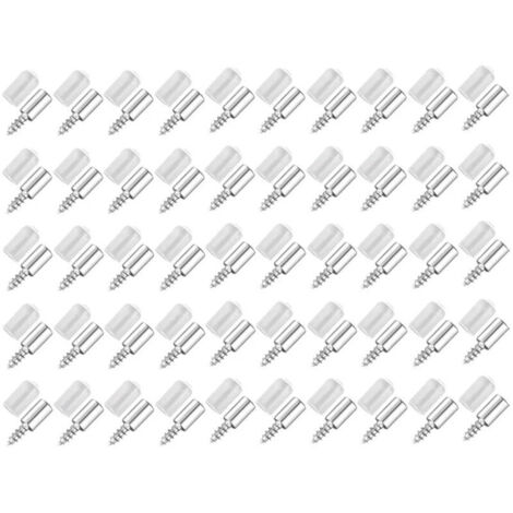 Lntyq 50 Pièces Vis Autotaraudeuses Support,Consoles Pour Etagères,Self-Tapping Screws Cabinet Laminate Support,Utilisé Pour Les Etagères en Verre Etc (1/5)