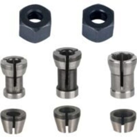 Lntyq Mandrin de Fraiseuse - Lot de 8, Collet Mandrin Affleureuse (6 mm, 6.35 mm, 8 mm), Pince de Serrage Defonceuse (1/4)