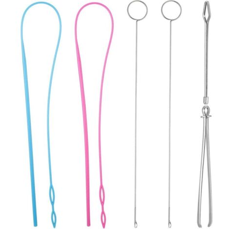 Lntyq 6 Pièces Kit de Boucle de Couture, Comprenant Crochet de Tourneur de Boucle Enfile-Cordon Flexible Pince à Épiler en Métal Outil de Tourneur à Boucle Long avec Verrou pour DIY Accessoires de Tri