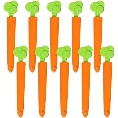 Lntyq 10 pièces clips de scellage alimentaire en forme de carotte, clips de fermeture de clip alimentaire en plastique, clips de scellage alimentaire réutilisables pour le stockage des aliments