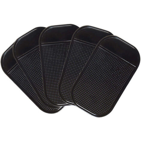 Lntyq Tapis Collant Anti-Glisse pour Voiture 5 PCS Coussinets Collantes Réutilisables Tapis Antidérapant pour Tableau de Bord Voiture Téléphone Portable Pièces de Monnaie 13x7cm Noir