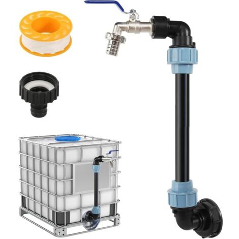 Lntyq IBC Robinet Col Cygne 3/4", Adaptateur de Réservoir IBC 3/4", Robinets Cuve 1000L Raccord Cuve 1000 Litres Robinet Col de Cygne pour Réservoir d'Eau de Pluie 1000L (1/4)