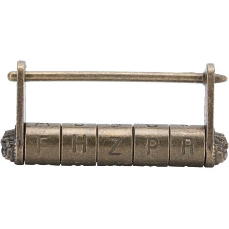 Lntyq Verrouillage de Mot Passe Bronze, Cadenas Lettre Vintage Anglais Mots Mot de Passe Cadenas Serrure pour Antique Boîte en Bois Boîte Bijoux Armoires (1/5)
