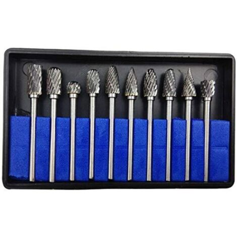 Lntyq 10PCS 3mm6mm Fraises de Coupe Rotative Carbure Rotatifs Burr Outils Pour Travail Du Bois De Gravure, PerçAge