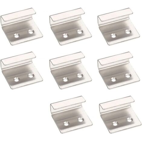 Lntyq Lot de 8 supports de suspension pour carrelage en acier inoxydable de 15 mm d'épaisseur, kit de fixation pour miroir, support de présentation robuste pour carrelage en céramique (argent) (1/5)
