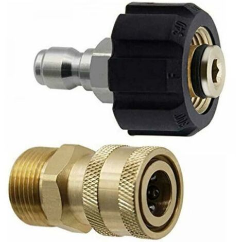 Lntyq M22-14 Ensemble d'adaptateurs pour nettoyeur haute pression, adaptateurs pivotants 3/8 à connexion rapide, pistolet à eau haute pression mâle, kit de raccord de tuyau d'arrosage (1/5)