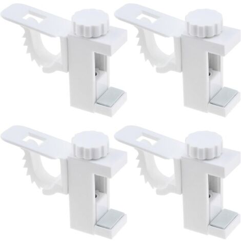 Lntyq 4pcs Support de Tige de Barre Transversale Réglable Support Non Pliant pour Tringles à Rideaux Support Serviette Support de Stockage Crochet Supports de Stockage (1/5)