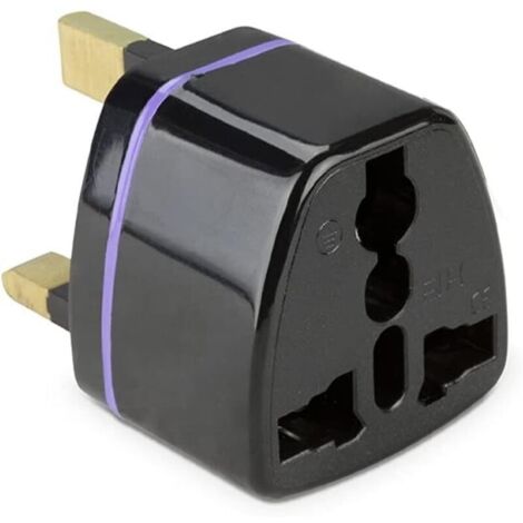 Lntyq Adaptateur de Voyage Anglais 3 Broches pour Tout Pays, Rasoir électrique, Rasoir et Brosse à Dents, Adaptateur de Voyage 3 Broches pour Tout Pays - UK, Hong Kong, Irlande, Emirats Arabes Unis (1/4)