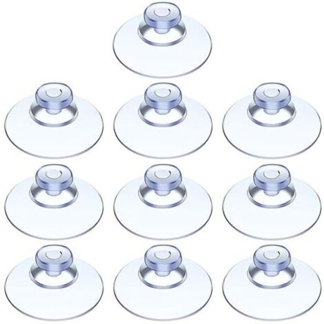 Lntyq 10 Pièces Ventouse,Ventouse Table en Verre,Mini Ventouse,Ventouses Transparentes,Petites Ventouses,pour Variété Surfaces Lisses,Verre,Carrelage,Salle de Bain,Cuisine,en PVC,Sans Crochet (20mm)