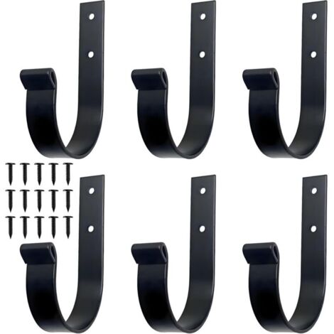Lntyq 6 Pièces Porte Manteau, Patère Porte Manteau Mural Comprend vis, Porte Serviette Salle de Bain, Porte Serviette, pour Accrocher Manteaux, Vestes, Chapeaux et Serviettes(Noir)