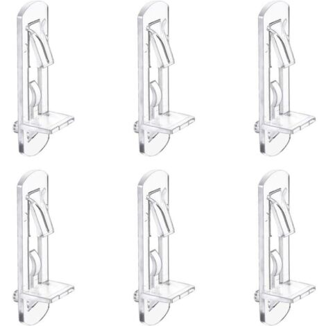 Lntyq Lot de 30 chevilles de support d'étagère en plastique transparent avec clips autobloquants pour support de meubles, de cuisine, de bibliothèque, de placard, pour trou de 4,5 mm
