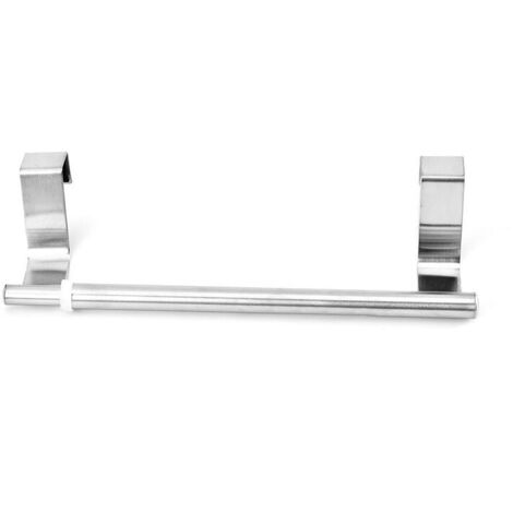 Lntyq Porte-serviettes télescopique simple en acier inoxydable, 22,5-35,5 x 6 x 7 cm, argent mat