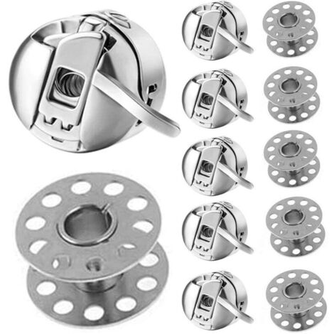 Lntyq 6Pièces Boîtier de Canette Machine à Coudre Boîtier de Canette 6 Pièces Bobines de Machine à Coudre Canettes Métalliques pour Machines à Chargement Frontal Classe 15