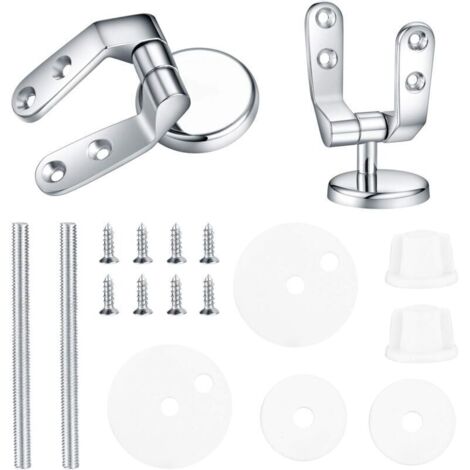 Lntyq Charniere Abattant WC, Kit Fixations Remplacement pour WC Abattant, Charnière WC Fixations, pour Sièges de Toilette en Résine de Bois - 2 Pcs