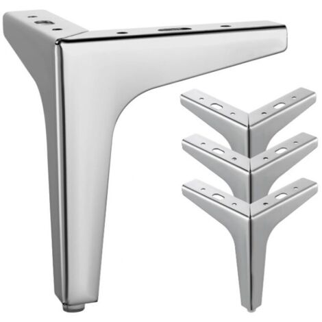 Lntyq 4 PCS Pieds de Meubles en Métal,6" 15cm Pieds de Meubles Triangulaires pour Meuble Canapé Table Basse Meuble TV et Autres Pieds de Meubles