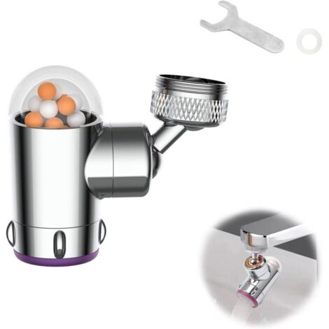 Lntyq Embout Robinet, Embout Robinet Cuisine avec Filtre à Pierres Médicales, 360 Degrés Brise Jet Robinet Cuisine, Deux Modes de Sortie D'eau, pour Cuisine, Salle de Bain