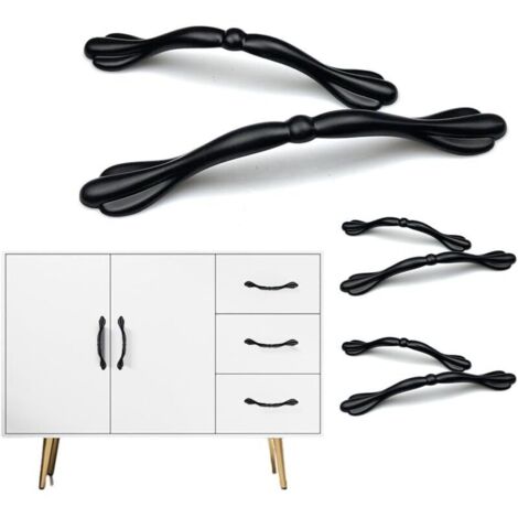 Lntyq Ensemble de 6 poignées de cuisine en alliage d'aluminium de 128 mm, pour meubles, portes de placard et armoires, avec vis. Design élégant et fonctionnel pour à vos meubles de cuisine,16.52.5cm