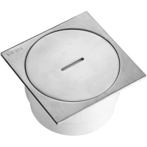 Square Stainless Steel Shower Floor Drain Hair Catcher 10×10cm Maintenance Access Drain Cover for 75mm Pipes Removable Strainer for Bathroom (1/5)
