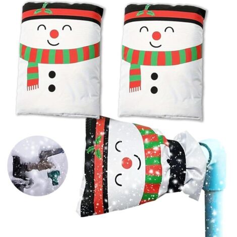 Faucet Covers for Winter Freeze Protection, for Freeze Protection Outdoor Faucet Cover, Faucet Freeze Protector Reusable Insulated Faucet Covers Christmas Gloves Suitable for faucets 2PCS 18×22CM (1/5)