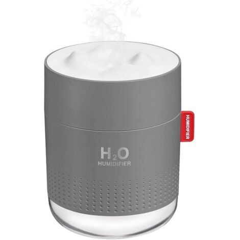 Mini humidificateur portable à brume fraîche, humidificateur de bureau personnel USB 500 ml pour chambre de bébé, voyage, bureau, maison, 2 modes de brumisation, super silencieux, gris (1/5)