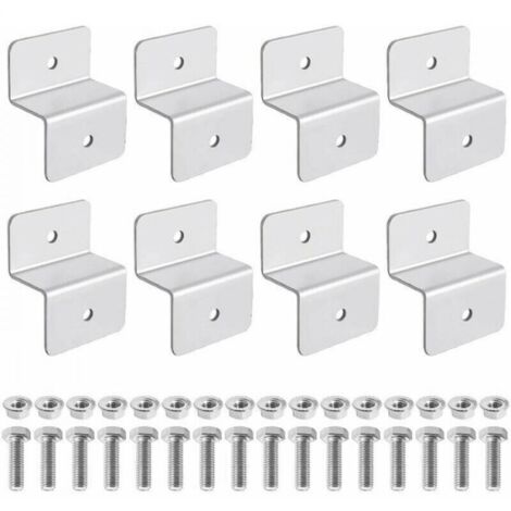 Support de panneau solaire en aluminium 8 pièces, adapté aux camping-cars et aux toits. Ce support en Z comprend 16 écrous et 16 vis. (1/4)