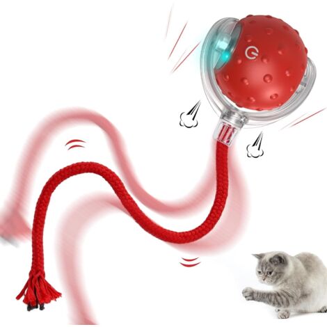 Jouet interactif électrique automatique pour chat, rechargeable, à mouvements irréguliers, stimule l'instinct de chasse du chat, convient à tous les types de sols et tapis. (1/5)