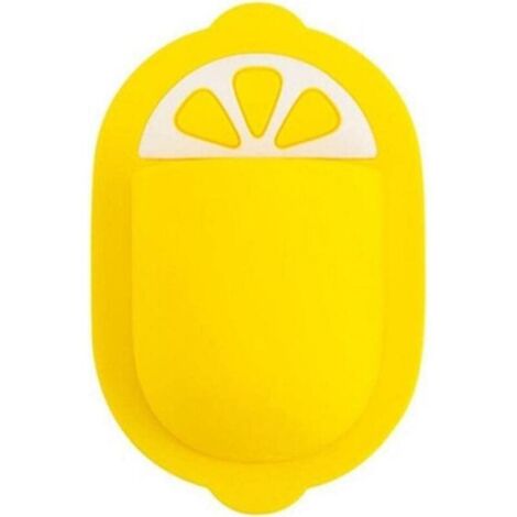 Porte-brosse à dents mural en silicone, boîte de rangement pour outils de salle de bain à domicile, jaune (1/5)
