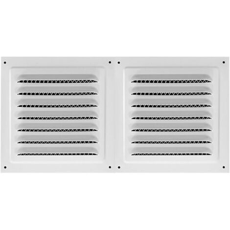 1 pièce Grille de ventilation métallique, 15 x 30cm, grille d'aération carrée pour soffite, écran en maille intégré, conduits de salle de bain, blanc (1/5)