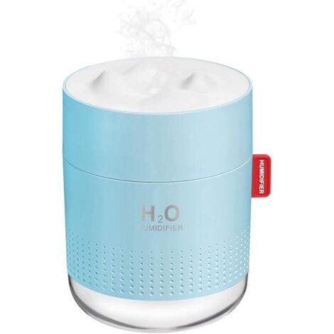 Mini humidificateur portable à brume fraîche, humidificateur de bureau personnel USB 500 ml pour chambre de bébé, voyage, bureau, maison, 2 modes de brumisation, super silencieux, bleu (1/5)