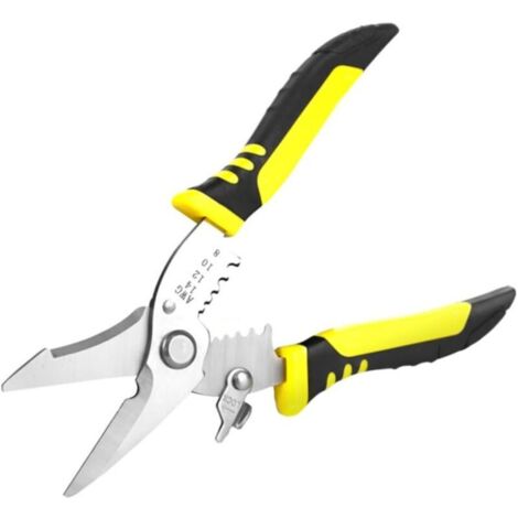 Pince à Dénuder Multifonction pour Électricien Coupe Câble Professionnel Ergonomique Grip Antidérapant Outil pour Dénuder Couper Sertir et Saisir les Fils Électriques (1/4)