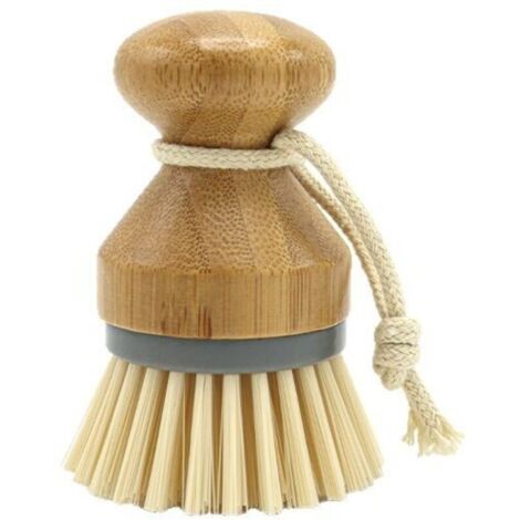 1 Pcs Brosse à Paume en Bambou(Gris), Brosse à Récurer pour Nettoyage des Vaisselle Casseroles Plates Éviers de Cuisine (1/4)