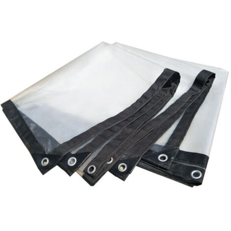 Bâche transparente avec œillets – bâche imperméable – 2 m x 3 m – pour camping, balcon, jardin, plantes, serre, cabane (1/3)