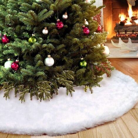 Jupe de Sapin, Couverture Décorative d'Arbre de Noël, Tapis Blanc pour l'Arbre, Ø 90 cm, Tapis de Sapin de Noël Artisanal, Décoration pour Sapin de Noël (1/5)