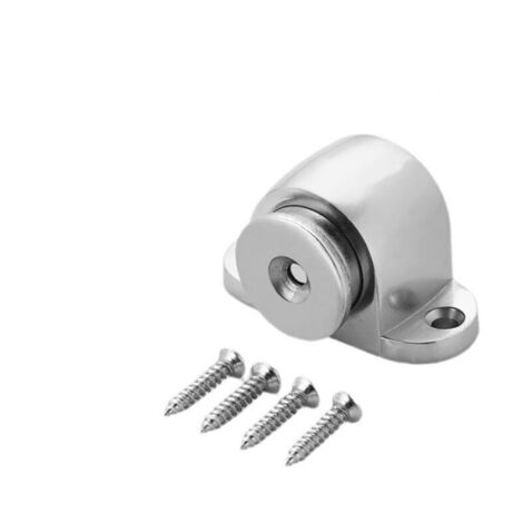 Butée de porte magnétique en métal brossé avec ventouse pour fixation au sol (1/3)