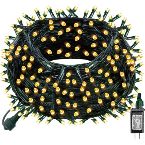 Guirlande lumineuse de Noël à 300 LED, étanche, fil vertDécorations de Noël vintage (blanc chaud) (1/5)