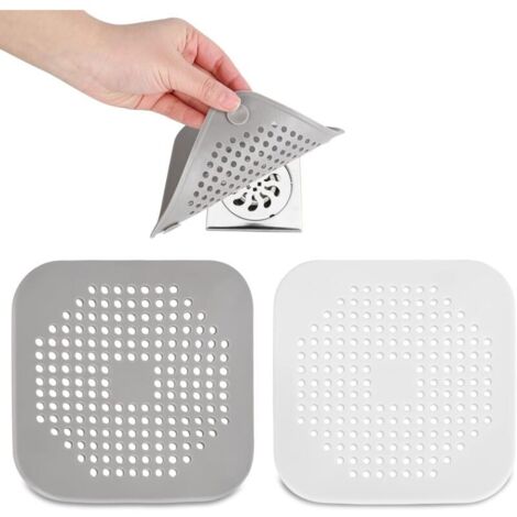 Lot de 2 filtres de protection en silicone pour canalisations, crépine d'évier avec ventouse, filtre anti-obstruction pour cheveux et saletés (1/5)