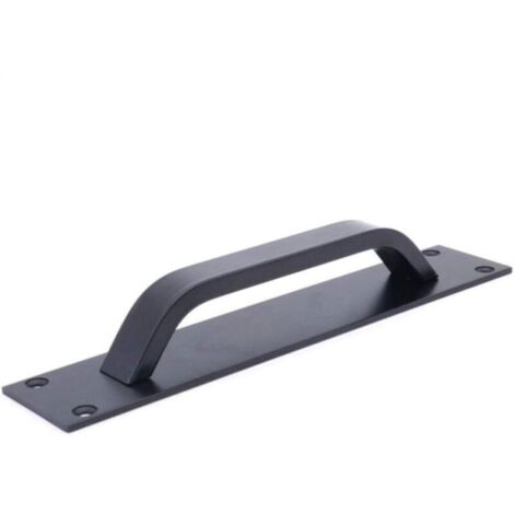 Poignée de porte coulissante en alliage d'aluminium pour portes coupe-feu, poignées de porte d'armoire, poignées de porte de placard, pousser pour ouvrir, 20 cm x 4 cm, noir, lot de 2