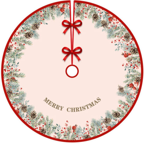 Jupe pour sapin de Noël, décorations pour sapin de Noël 36 pouces, jupe rouge pour sapin de Noël, tapis de base pour sapin de Noël (90 cm) (1/4)