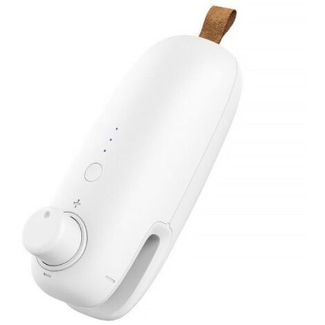 Mini scelleuse sous vide thermique rechargeable USB 2 en 1, portable pour sacs de chips et sacs en plastique de conservation des aliments – Blanc (1/4)